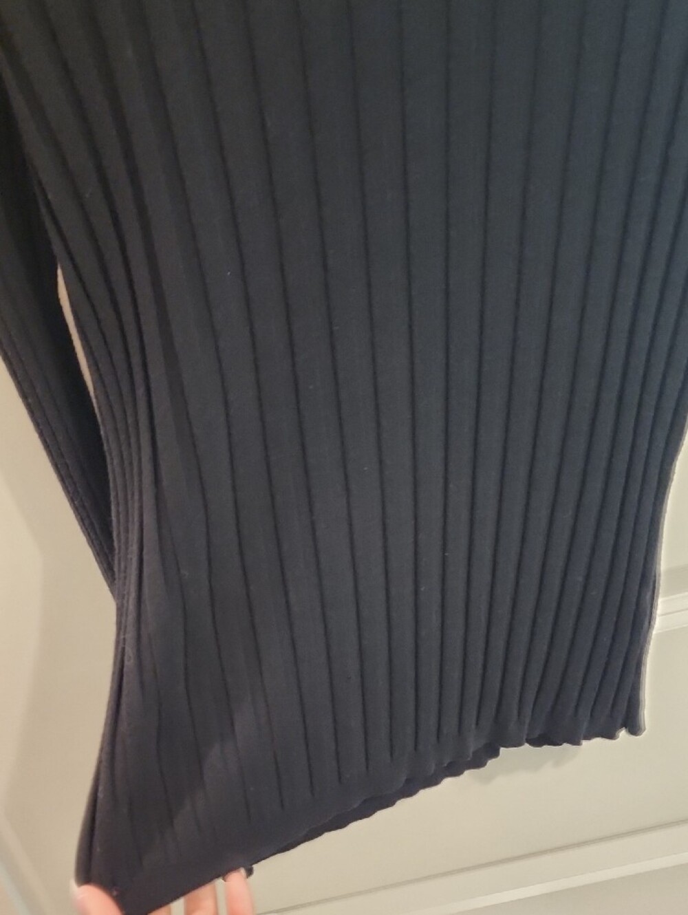 Halogen Black Ribbed Long-Sleeve Tee - Picture 3 of 10